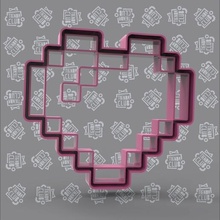 San Valentino giorno pixel cuore biscotto taglierina acuto biscotti san valentin arte haert 3d print model - Mito3D