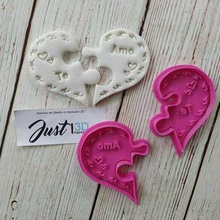 valentine's day puzzle heart love cookie cutter from the lovers sharp mass masses cake cakes cupcakes diy 3d cutters bakery porcelain ceramics ceramic clay fondant whale pastry shop baker's bakeries valentin san in 3d print model - Mito3D