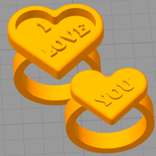 dia dos namorados anéis a arte valentin san 3d print model - Mito3D