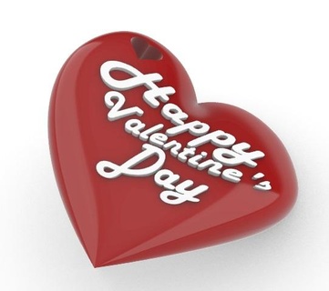 sevgililer gün v Sanvalentin kalp anahtarlık Aşk seviyorum 3d print model - Mito3D