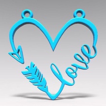 valentine's day jewelry keychain pendant arrow heart love valentines 3d print model - Mito3D