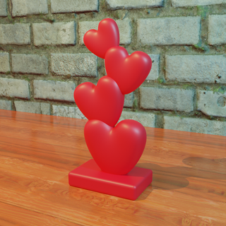 valentine's heart tower 3d print model - Mito3D