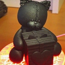 namorados Urso pelúcia presente caixa arte romântico suporte amar coração jóias 3d print model - Mito3D