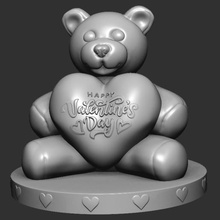 Sevgililer ayı çeşitli valentine teddy bear kalp hediye aşk sevimli 3d print model - Mito3D