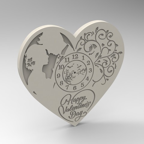 san valentino orologio art La stampa 3d stampabile di valentinesday gli amanti libero stl modello 3D print model - Mito3D