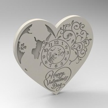 valentine Uhr Kunst 3d-drucken bedruckbar ist valentines valentinesday Liebhaber frei stl Modell 3d print model - Mito3D