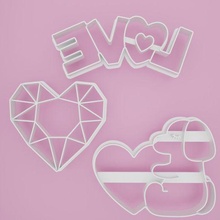 valentine cookie cutter set 13 3pcs love heart cute sweet naughty sex 3d print model - Mito3D