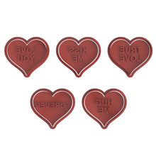 valentine cookie cutter set 5 love valentine's day celebration happy 3d print model - Mito3D