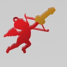 San Valentino Cupido divertente scherzo chiave catena pendente orecchino ufficio regalo idea 3d Stampa 3d print model - Mito3D