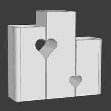 enamorado día amor vela soporte conjunto 3 artilugio 3d print model - Mito3D