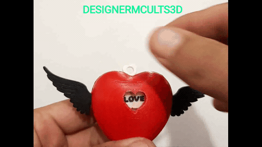 valentine gift Home heart cool love wind up move hang shake cheer fly 3d print model - Mito3D