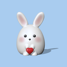 valentine heart bunny cute figure sculpt sculpture sculptures animal toy art love 3d print model - Mito3D