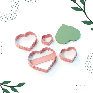 valentine heart clay cutter Tools polymer cookie cookiecutter claycutter polymerclaycutter cutters 3d print model - Mito3D