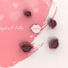 sevgili dudaklar polimer kil kesici dijital stl dosya 4 boyutları 2 versiyonlar takı kalp Aşk 3d print model - Mito3D