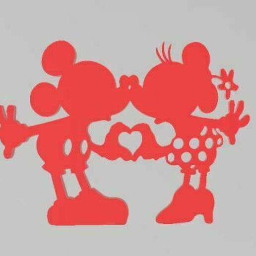 sevgili Mickey Aşk sevgililer gün güzel kız arkadaşı erkek arkadaş ortak 3D print model - Mito3D
