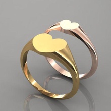valentine ring jewelry heart love gold 3d print model - Mito3D