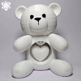 Valentin nounours ours flexi cœur battre Saint journée l'amour agiter no soutien 3d print model - Mito3D