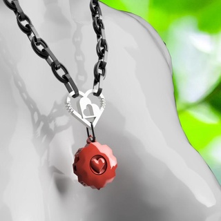 valentinenecklace carabiner clasp fidget pendant valentinexcults necklace chain hearts 3d print model - Mito3D