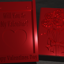 san valentin tarjeta día corazones flores regalo 3d print model - Mito3D