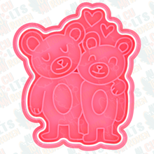 valentines day bears cookie cutter set stamp cookies cutters holiday party love bear animal 3d print model - Mito3D