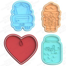 valentines day cookie cutter set 4 3 cupid party holiday valentine valentine's stamp cookies cook home cithen cutters parrot otter hedgehog cat animals 3d print model - Mito3D