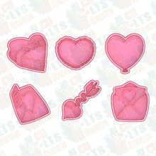 valentines day cookie cutter set 6 cupid party holiday valentine valentine's cookies 3d print model - Mito3D