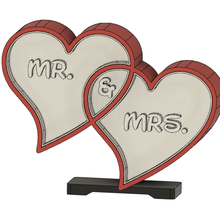 namorados coração corações conduziu placa logotipo 3d print model - Mito3D