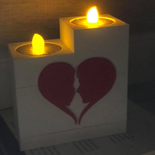 valentines journée LED bougie titulaire soutien Valentin romantique cadeau romance femmes 3d print model - Mito3D
