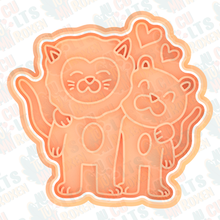 San Valentino giorno leoni biscotto taglierina impostato francobollo biscotti frese vacanza festa amore Leone animale 3d print model - Mito3D