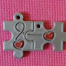 valentines day puzzle key pendant heart fashion valentinday gift keychain valentinsday 3d print model - Mito3D