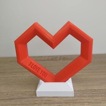 valentines heart base love poly art gift 3d print model - Mito3D