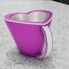 valentines heart cup valentine day 3d print model - Mito3D