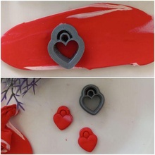 namorados fechadura coração argila biscoito cortador joalheria cortadores brinco fundente amar 3d print model - Mito3D