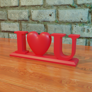 valentines love decor u 3d print model - Mito3D