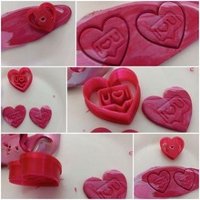 valentines love shout heart clay cookie cutter jewelry cutters earring fondant 3d print model - Mito3D