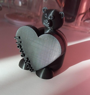 valentines teddy bear 3d print model - Mito3D