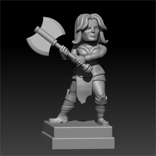 valkyrie - clash royale Game valkirie valquiria of clans character art toy miniature gamimg game supercell medieval rpg 3d print model - Mito3D