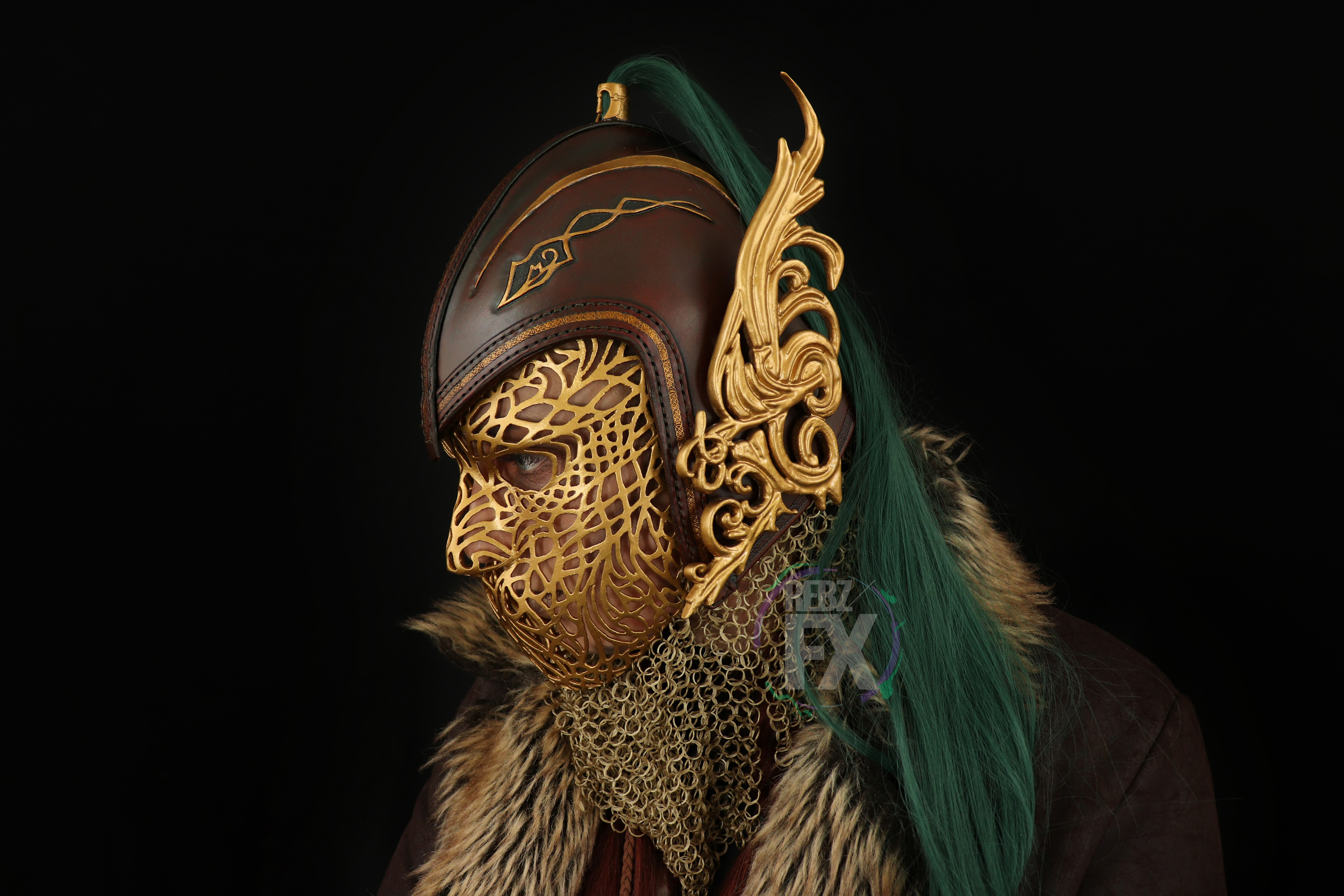 Valquíria filigrana fantasia mascarar couro capacete mofo cosplay Guerreiro 3D print model - Mito3D