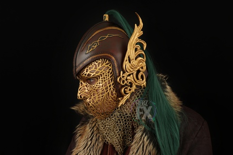 valkyrie filigree fantasy mask leather helmet mould cosplay warrior 3d print model - Mito3D