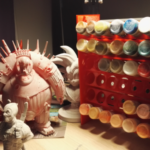 uzatılabilir vallejo hava boya raf v3 - 36 şişe sanat araçları sahibi renk pinturas damlalık capawsome aracı airbrush 3D print model - Mito3D