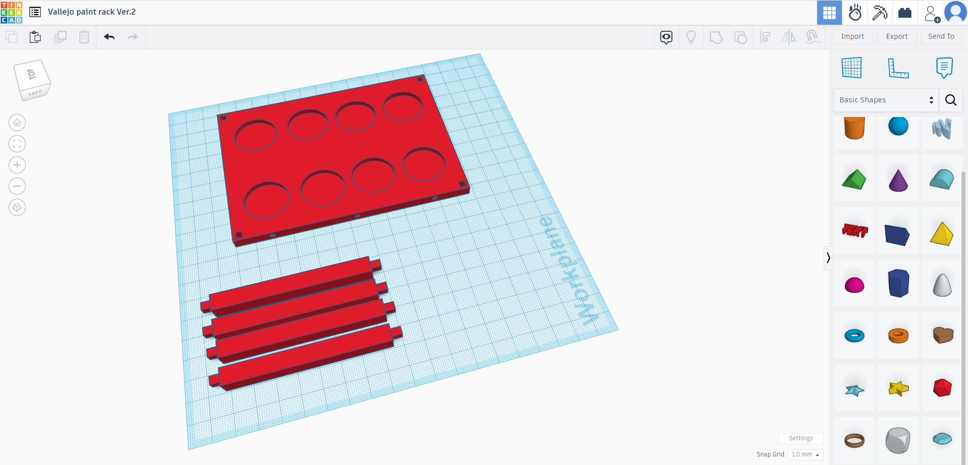 vallejo pintar estante ver2 Ejército pintor pintura soporte útil 3D print model - Mito3D