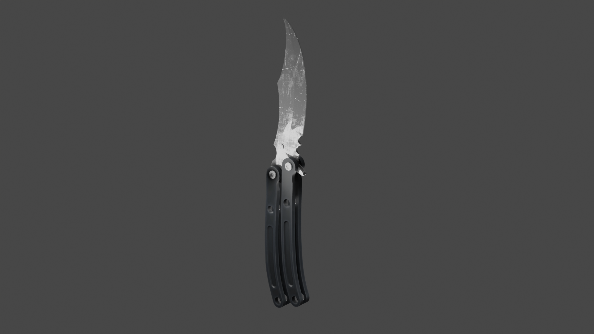 valoroso mercato nero farfalla coltello 3D print model - Mito3D