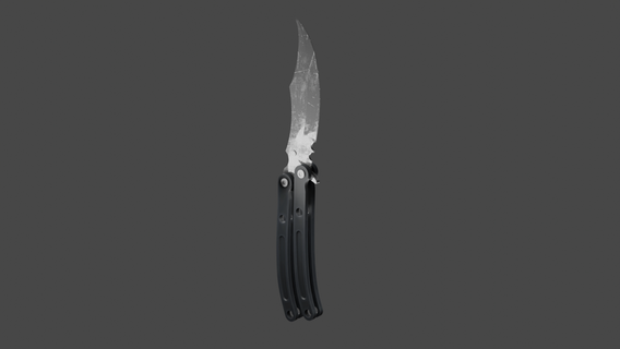 valoroso mercato nero farfalla coltello 3d print model - Mito3D