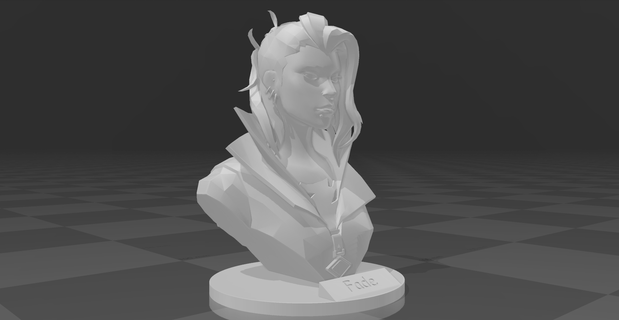 valorant fade bust lowpoly valorant fade bust valorant bust gaming easy  3d print model - Mito3D