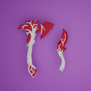 valoroso Gaia vendetta 20 mischia coltello ascia albero rosso fantasma vandalo 3d print model - Mito3D