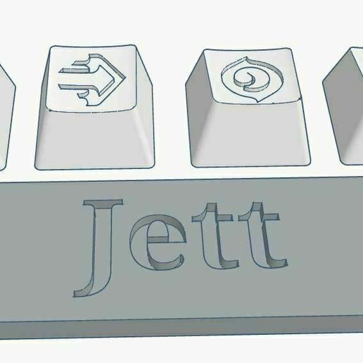 valorant jett abilities custom keycaps debossed design bladestorm keycap 3D print model - Mito3D