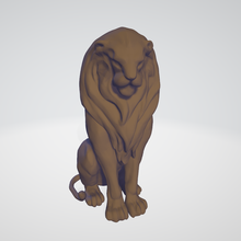 valoroso leão estátua subida mapa 3d print model - Mito3D