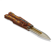 vaillant magepunk papillon balisong concept Jeu couteau dague 3d épée mêlée cosplay 3d print model - Mito3D