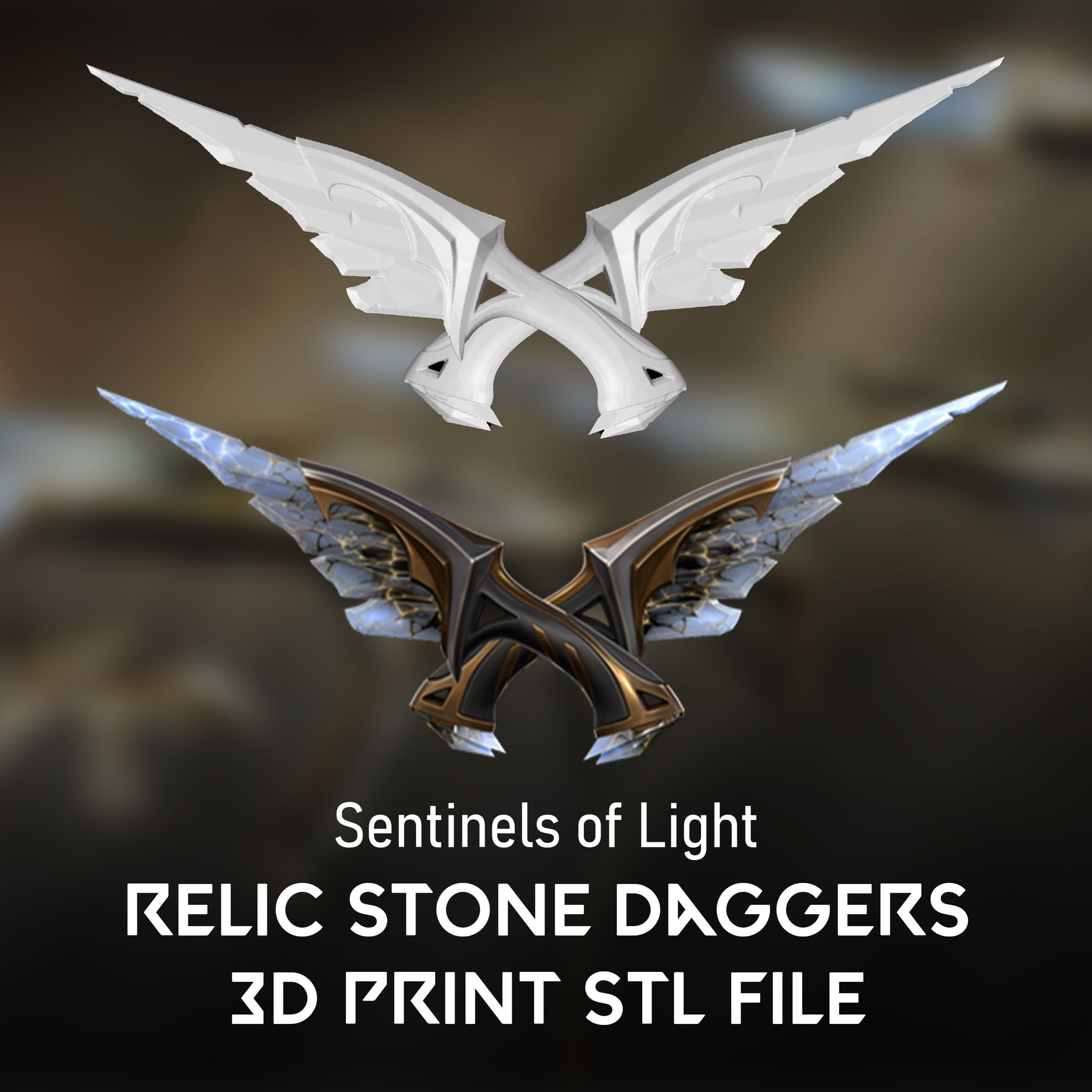 valorant sentinels light relic stone daggers 3d print stl 3D print model - Mito3D