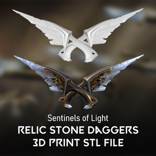 valorante centinelas ligero reliquia Roca dagas 3d impresión stl 3d print model - Mito3D